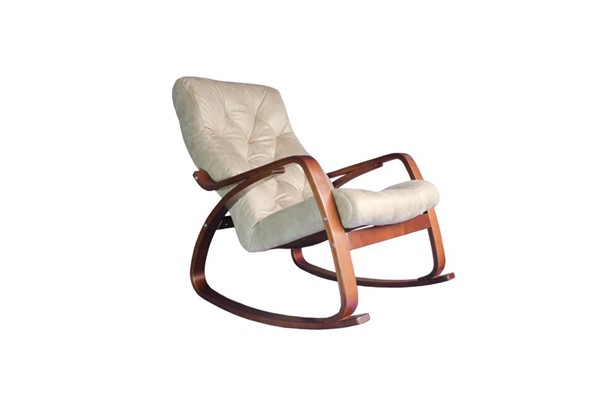 Кресло-качалка Гранд, замша крем в Петропавловске-Камчатском - изображение