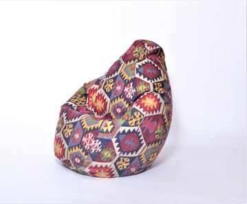 Кресло-мешок Груша малое, велюр принт, мехико графит в Петропавловске-Камчатском