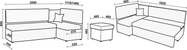 Угловой кухонный диван Нео КМ 3 с механизмом 2000*1110 в Петропавловске-Камчатском - изображение 20