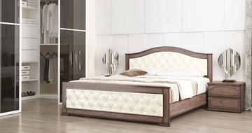 Спальная кровать Стиль 3, 160х200, кожзам, с основанием в Петропавловске-Камчатском