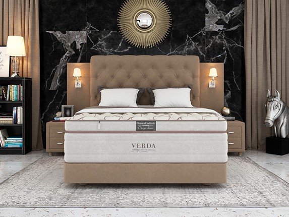 Кровать спальная Alliance/Podium M 160х200, Флок (Велсофт Какао) в Петропавловске-Камчатском - изображение