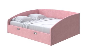 Кровать двуспальная Bono 160х200, Велюр (Casa Жемчужно-розовый) в Петропавловске-Камчатском