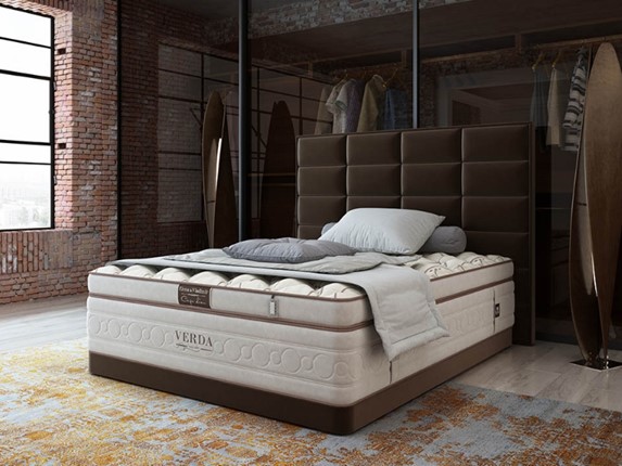 Двуспальная кровать Chocolate Compact/Basement 180х200, Микровелюр (Manhattan Лесной каштан) в Петропавловске-Камчатском - изображение