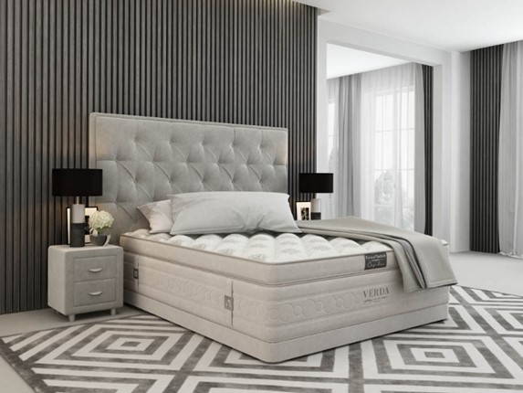 Кровать Classic Compact/Basement 180х200, Флок (Велсофт Серый) в Петропавловске-Камчатском - изображение