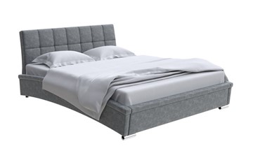 Кровать в спальню Corso-1L 160x200, Велюр (Gratta 4 Серый космос) в Петропавловске-Камчатском
