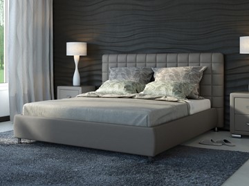 Кровать спальная Corso-3 200x200, Экокожа (Серый) в Петропавловске-Камчатском