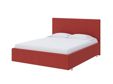 Спальная кровать Flat 200х200, Велюр (Forest 13 Красный) в Петропавловске-Камчатском