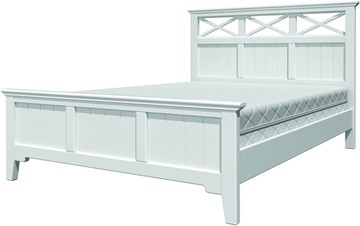 Двуспальная кровать Грация-5 с белым карнизом (Белый Античный) 160х200 в Петропавловске-Камчатском