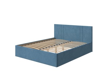 Двуспальная кровать Helix Plus 180х200, Велюр (Monopoly Прованский синий (792)) в Петропавловске-Камчатском