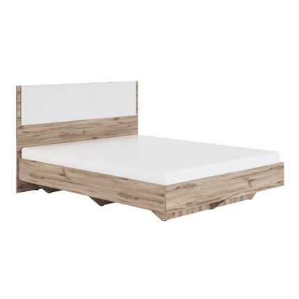 Спальная кровать Николь (мод.1.4) 1,6 белая экокожа, с ортопедическим основанием в Петропавловске-Камчатском - изображение