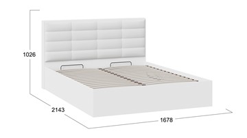 Кровать в спальню с подъемным механизмом Агата тип 1 (Белый) в Петропавловске-Камчатском - предосмотр 3