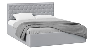 Двуспальная кровать с подъемным механизмом Порто (Велюр Confetti Silver) с заглушиной в Петропавловске-Камчатском