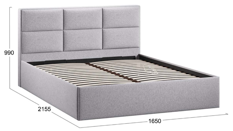 Кровать с подъемным механизмом Стелла тип 1 (Микровелюр Jercy Silver) в Петропавловске-Камчатском - изображение 3
