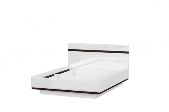Кровать двуспальная Соло универсальная 1,6х2,0, белый/белый глянец/венге в Петропавловске-Камчатском - изображение