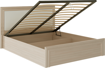 Двуспальная кровать с механизмом Глэдис М32 (Шимо светлый/Белый текстурный) в Петропавловске-Камчатском - предосмотр 1