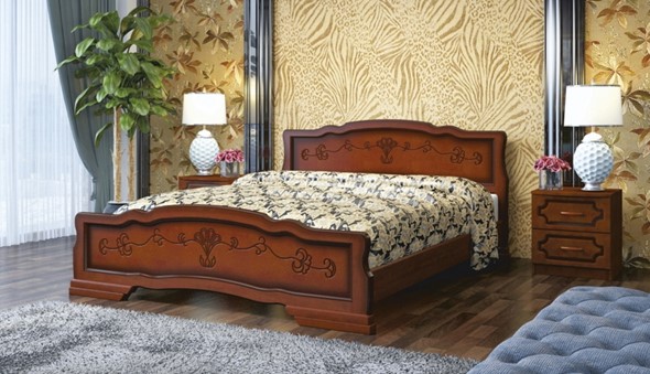 Кровать полуторная Карина-6 (Орех) 140х200 в Петропавловске-Камчатском - изображение
