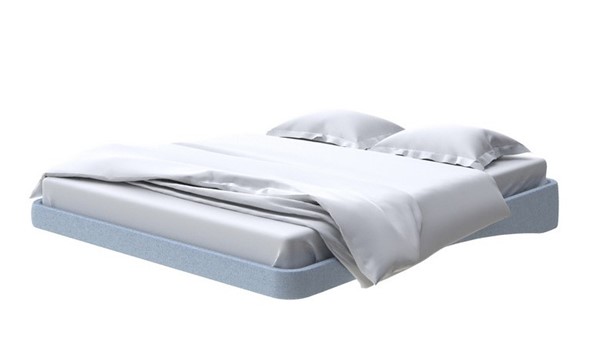 Парящая кровать 2-спальная 160х200, Велюр (Scandi Cotton 21 Китайский Голубой) в Петропавловске-Камчатском - изображение