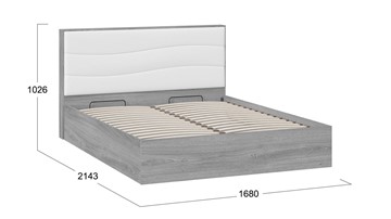 Кровать с механизмом 2-спальная Миранда тип 1 (Дуб Гамильтон/Белый глянец) в Петропавловске-Камчатском - предосмотр 1