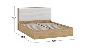 Двуспальная кровать с механизмом Миранда тип 1 (Дуб крафт золотой/Белый глянец) в Петропавловске-Камчатском - предосмотр 1