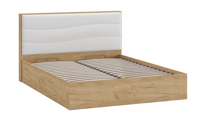 Двуспальная кровать с механизмом Миранда тип 1 (Дуб крафт золотой/Белый глянец) в Петропавловске-Камчатском - изображение 2