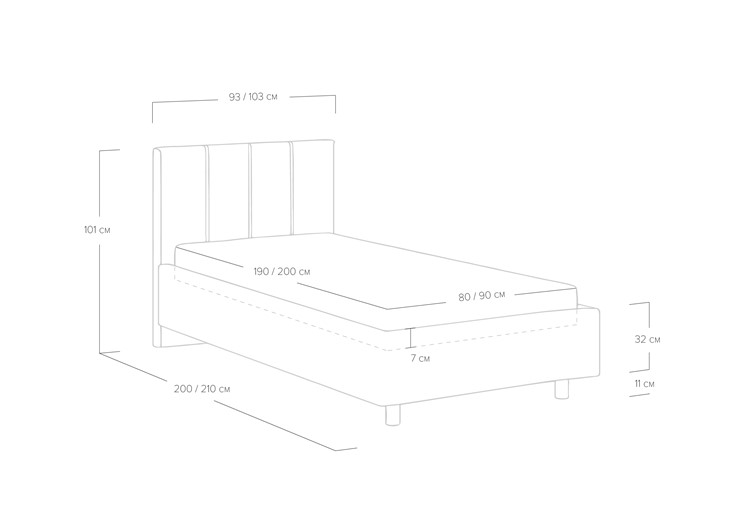 Кровать 1-спальная с механизмом Prato 80х190 в Петропавловске-Камчатском - изображение 6