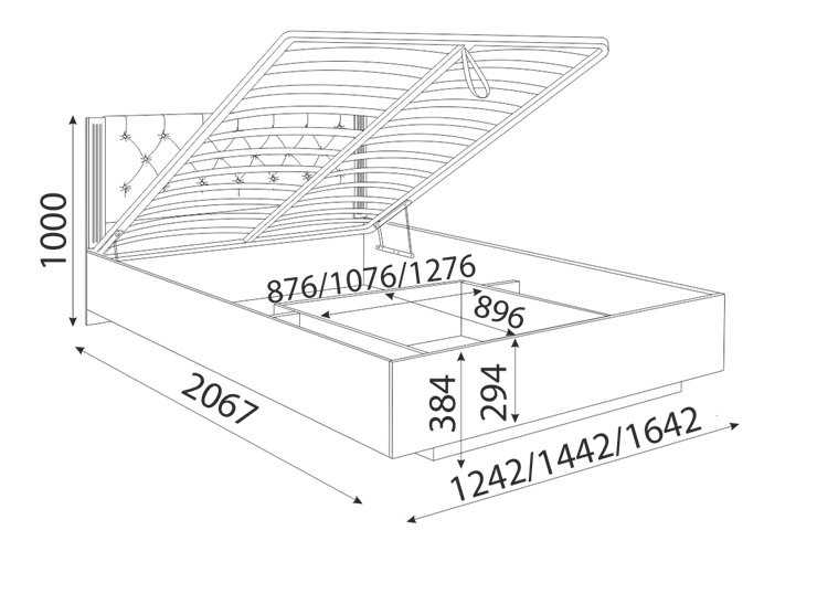 Кровать с механизмом полуторная Тиффани М41 в Петропавловске-Камчатском - изображение 3