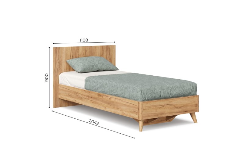 Спальная кровать Марта-2 900 ЛД 406.160 с основанием, Дуб золотой в Петропавловске-Камчатском - изображение 2