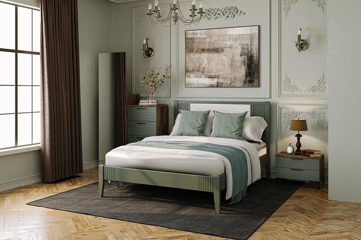 Кровать 1.5-спальная Бетти из массива сосны (Оливковый) 140х200 в Петропавловске-Камчатском - изображение 2
