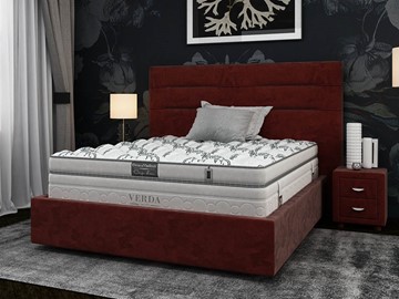 Кровать в спальню Modern Compact/Island M 160х200, Микровелюр (Manhattan Гранатовый) в Петропавловске-Камчатском