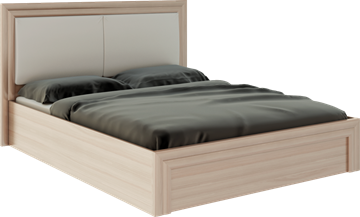 Двуспальная кровать с механизмом Глэдис М32 (Шимо светлый/Белый текстурный) в Петропавловске-Камчатском