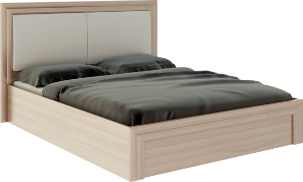 Двуспальная кровать с механизмом Глэдис М32 (Шимо светлый/Белый текстурный) в Петропавловске-Камчатском - изображение