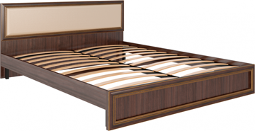 Кровать двуспальная Беатрис М10 с мягким изголовьем (Орех Гепланкт) в Петропавловске-Камчатском