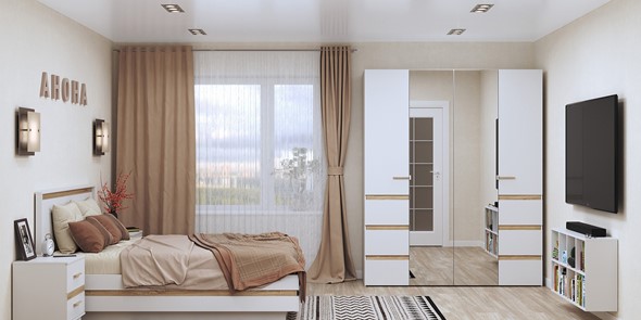 Модульная спальня Анона №2, Белый в Петропавловске-Камчатском - изображение