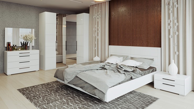 Спальня Наоми №3, цвет Белый глянец в Петропавловске-Камчатском - изображение 9