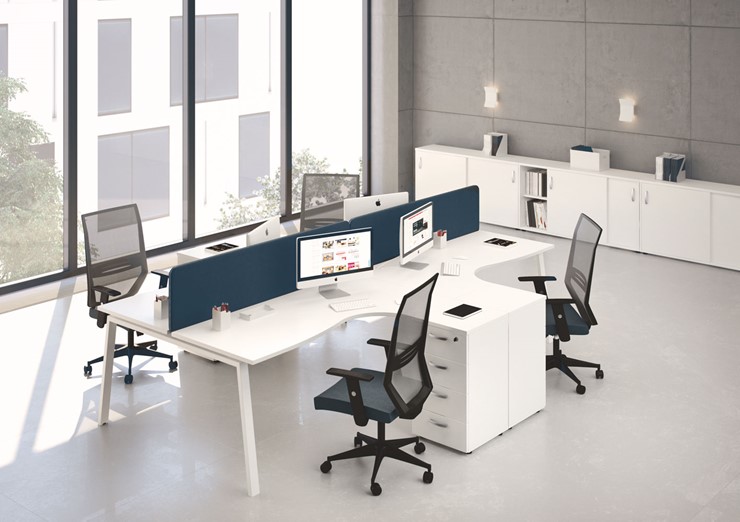 Набор мебели в офис А4 (металлокаркас TRE) белый премиум / металлокаркас белый в Петропавловске-Камчатском - изображение