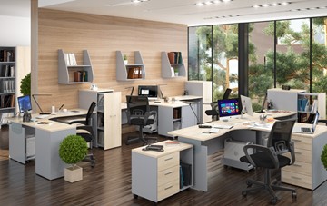 Офисный набор мебели OFFIX-NEW для 4 сотрудников с двумя шкафами в Петропавловске-Камчатском - предосмотр 1
