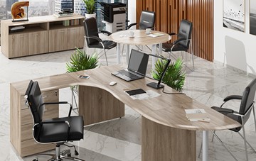 Комплект офисной мебели Wave 2, рабочий стол и конференц-стол в Петропавловске-Камчатском