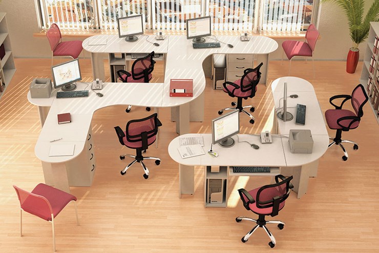Набор мебели в офис Классик для 5 сотрудников в Петропавловске-Камчатском - изображение