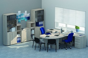 Мебель для персонала Twin для 2 сотрудников с совмещенными столами в Петропавловске-Камчатском - предосмотр