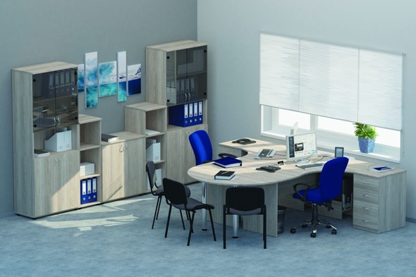 Мебель для персонала Twin для 2 сотрудников с совмещенными столами в Петропавловске-Камчатском - изображение