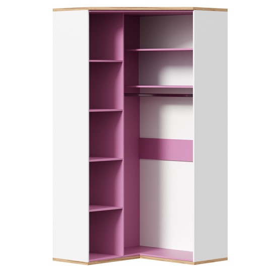 Угловой детский шкаф Урбан 528.060, белый/розовый в Петропавловске-Камчатском - изображение 3
