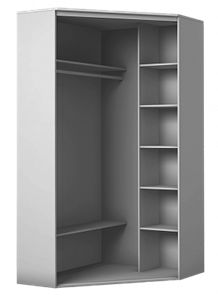Шкаф угловой с зеркалом, ХИТ У-22-4-15, Серый структура в Петропавловске-Камчатском - предосмотр 1