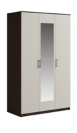 Шкаф 3 двери Светлана, с зеркалом, венге/дуб молочный в Петропавловске-Камчатском - изображение