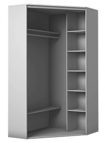 Шкаф с одним зеркалом, 2300х1103, ХИТ У-23-4-15, белая шагрень в Петропавловске-Камчатском - предосмотр 1