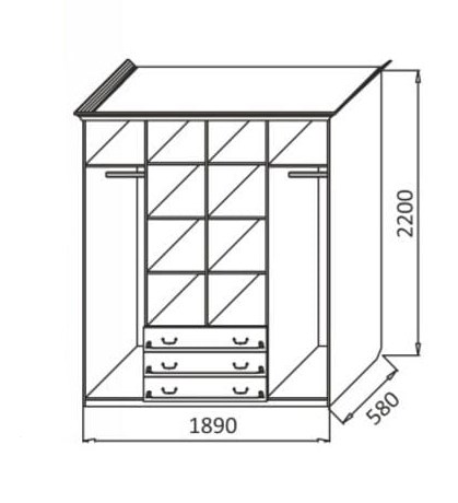 Распашной шкаф Ивушка-5 4-х створчатый с ящиками, цвет Дуб беленый в Петропавловске-Камчатском - изображение 1