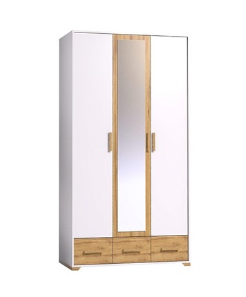Шкаф для одежды Айрис 444, Белый-Дуб золотистый в Петропавловске-Камчатском - изображение