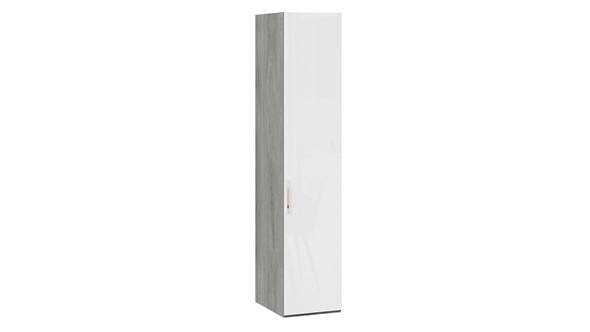 Шкаф одностворчатый Эмбер СМ-348.07.001 (Дуб Гамильтон/Белый глянец) в Петропавловске-Камчатском - изображение