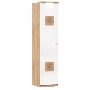 Шкаф одностворчатый с декор. накладками Фиджи 659.225, белый в Петропавловске-Камчатском