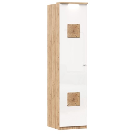 Шкаф одностворчатый с декор. накладками Фиджи 659.225, белый в Петропавловске-Камчатском - изображение