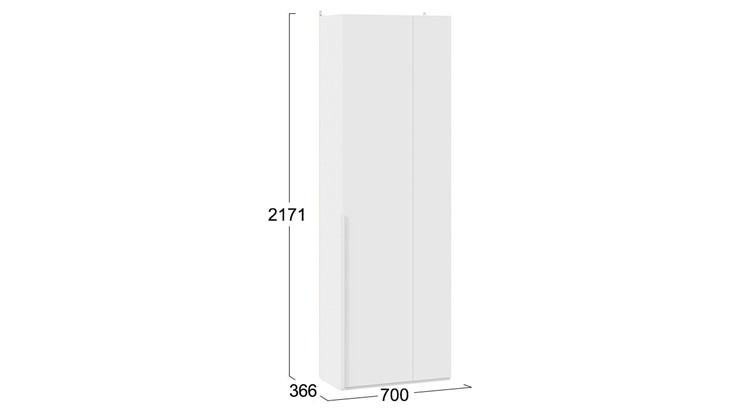 Одностворчатый угловой шкаф Порто (366) СМ-393.07.231 (Белый жемчуг/Белый софт) в Петропавловске-Камчатском - изображение 3